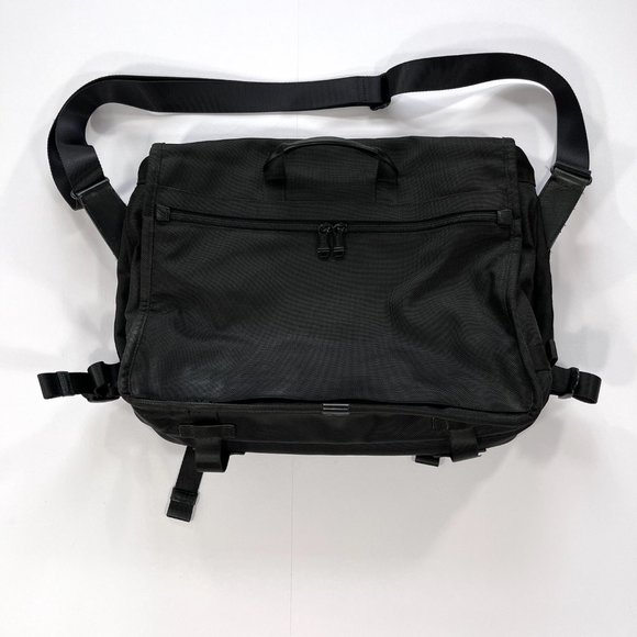 TUMI Alpha Expandable Travel Messenger Bag Black Crossbody Laptop Briefcase - Picture 3 of 16